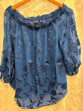 WHBM sheer velvet blouse